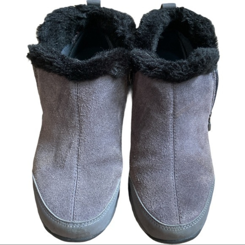Explore24 size 6.5 ankle boots with fur gray black